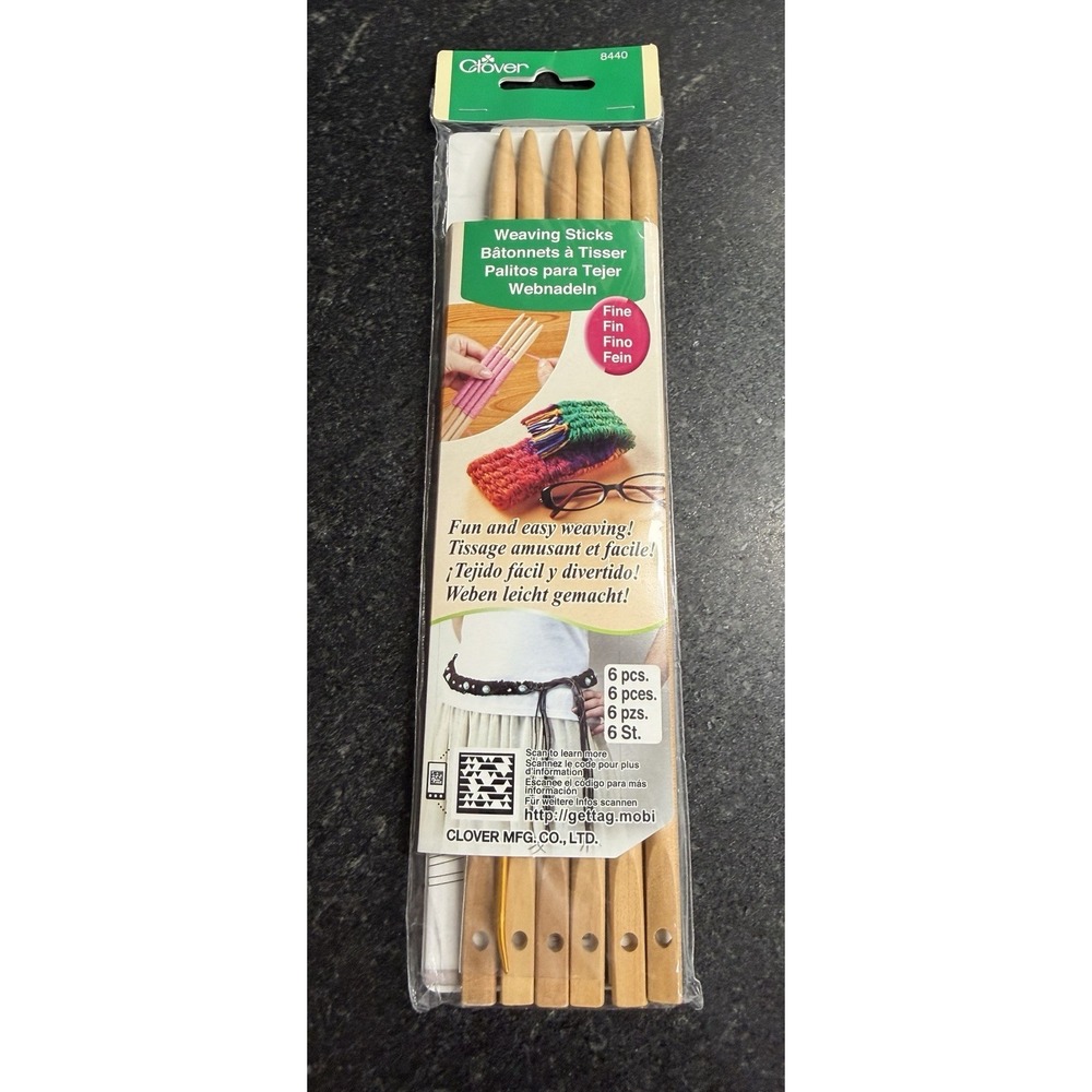 Clover 8440 Fine Weaving Sticks (6-Pack) with Tapestry Needle – New In‎ Package